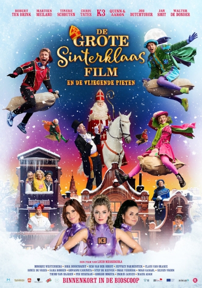 Theatrical poster for De Grote Sinterklaasfilm en de Vliegende Pieten